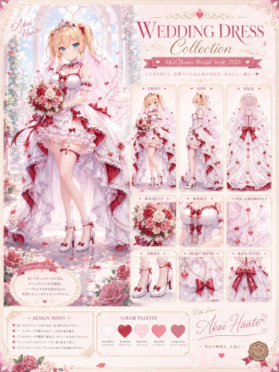 AI Prompt for Anime Wedding Dress Catalog Poster Design