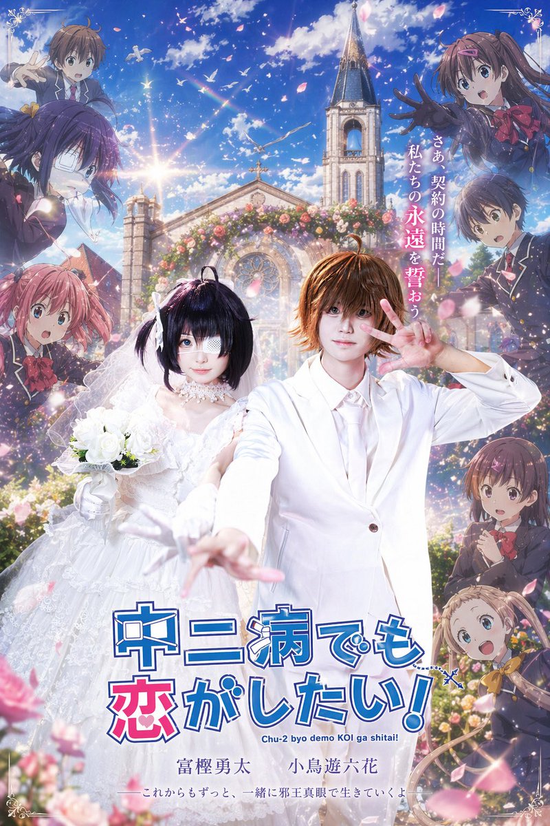 AI Prompt for Anime Wedding Poster with Church Decoration