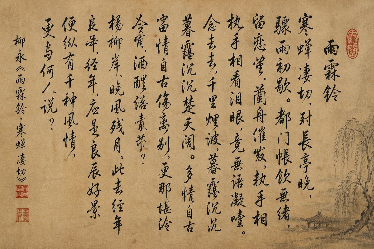 AI Prompt for Antique Chinese Calligraphy Art with Poem and Seals