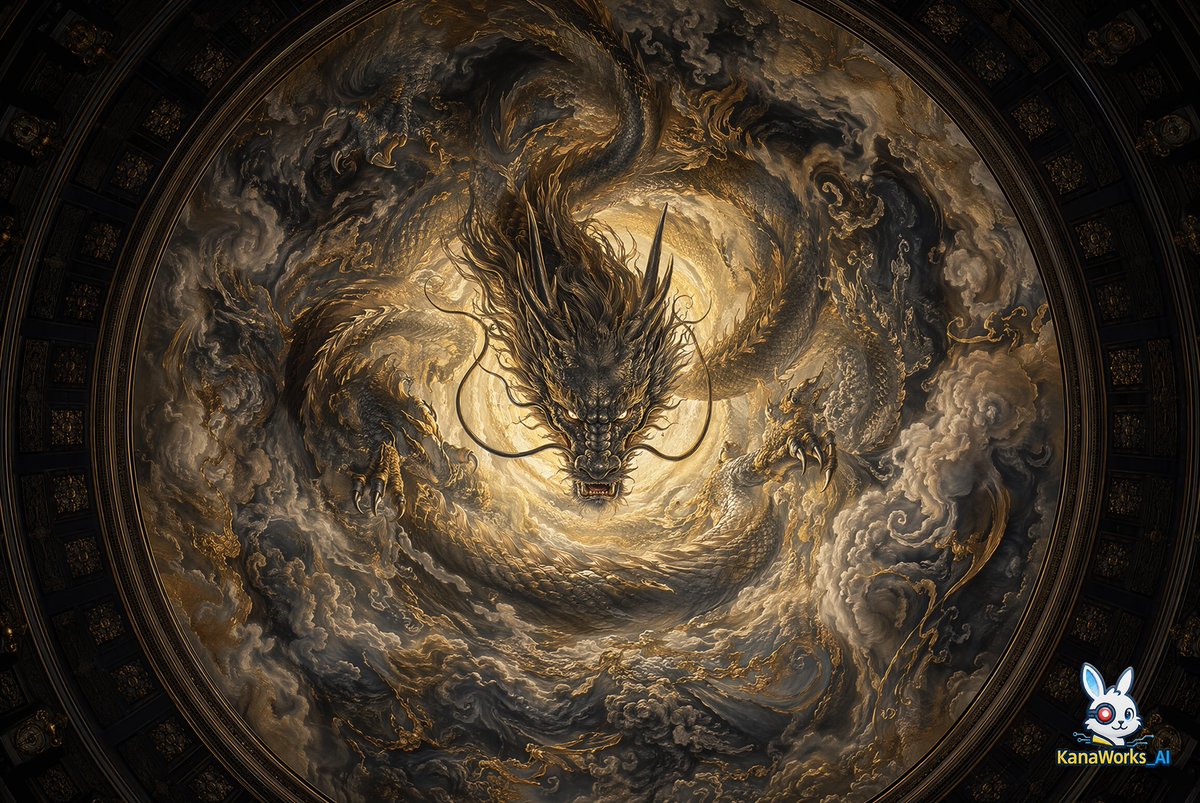 AI Prompt for Architecture: Dragon Mural Art in Japanese Shrine Style