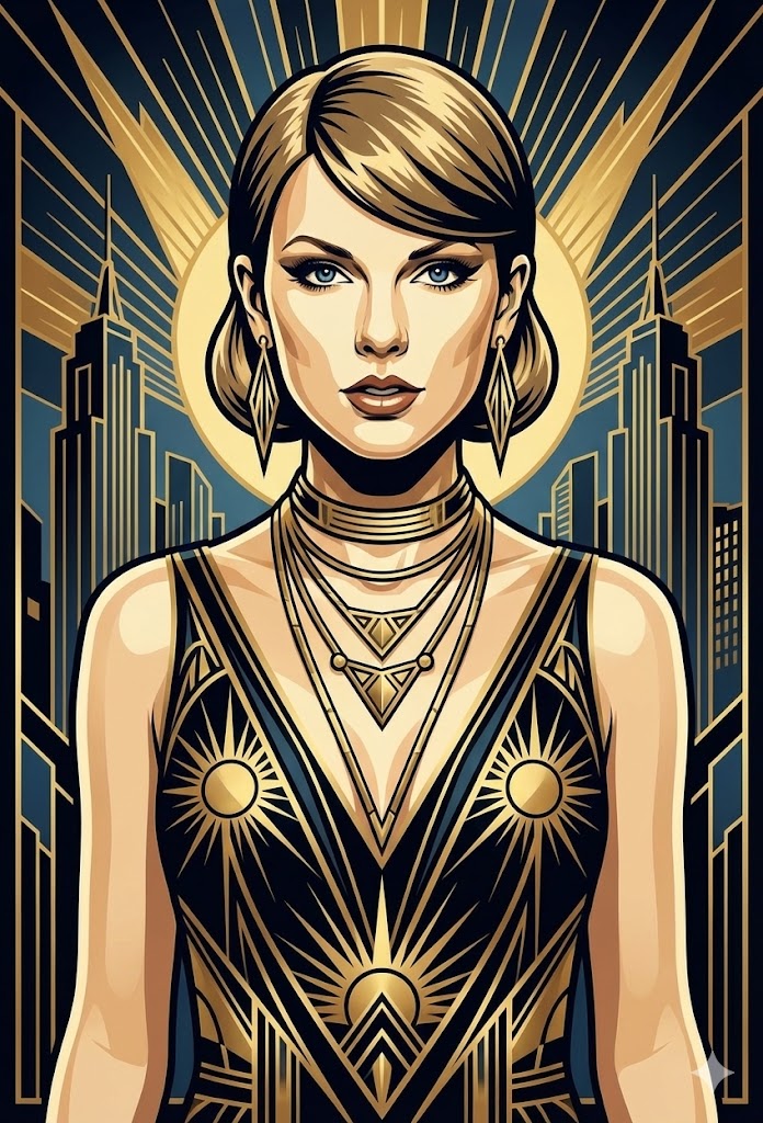 AI Prompt for Art Deco Portrait with Sunburst Motifs