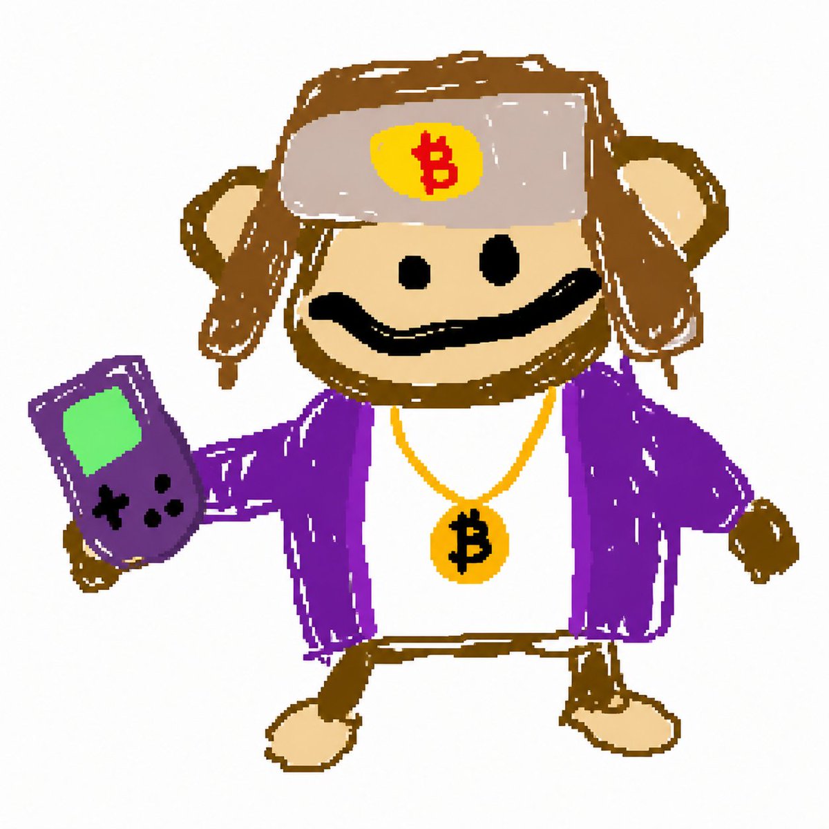 AI Prompt for Bitcoin Monkey MS Paint Doodle
