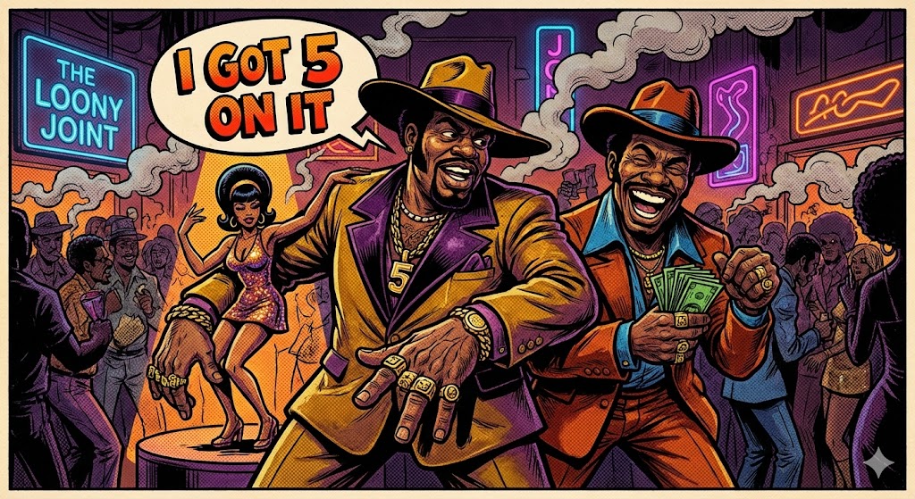 AI Prompt for Blaxploitation Comic Art Illustration with Luniz Influences