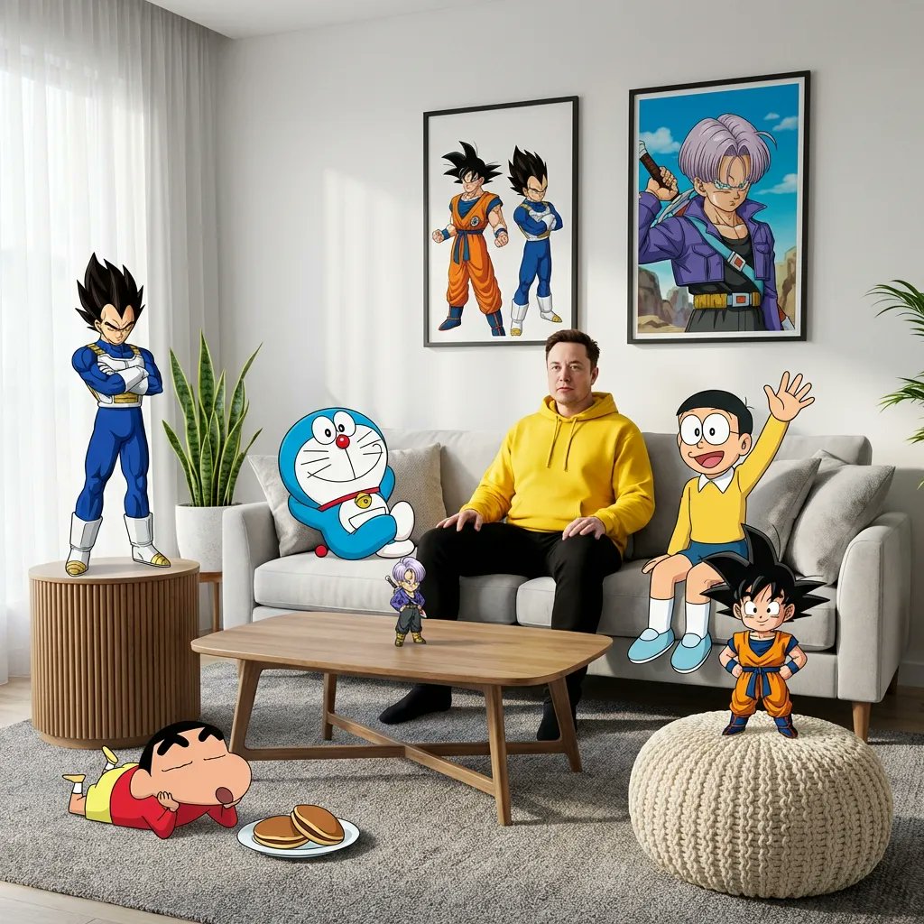 AI Prompt for Blending Anime and Photorealism in 3D Interior Scenes