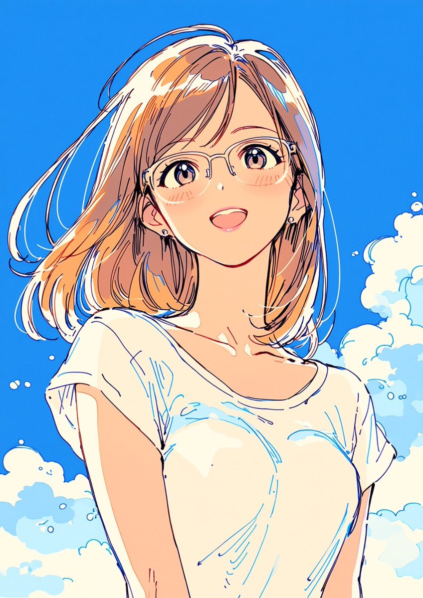 AI Prompt for Bright Anime Girl Portrait in Summer Setting