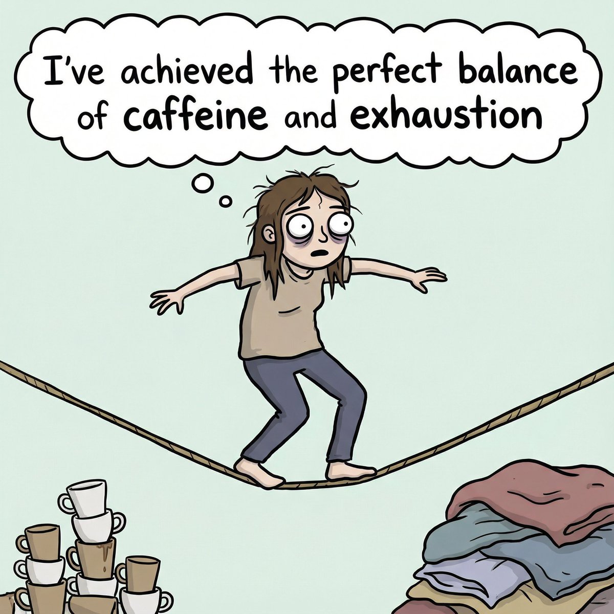 AI Prompt for Caffeine and Exhaustion Illustration