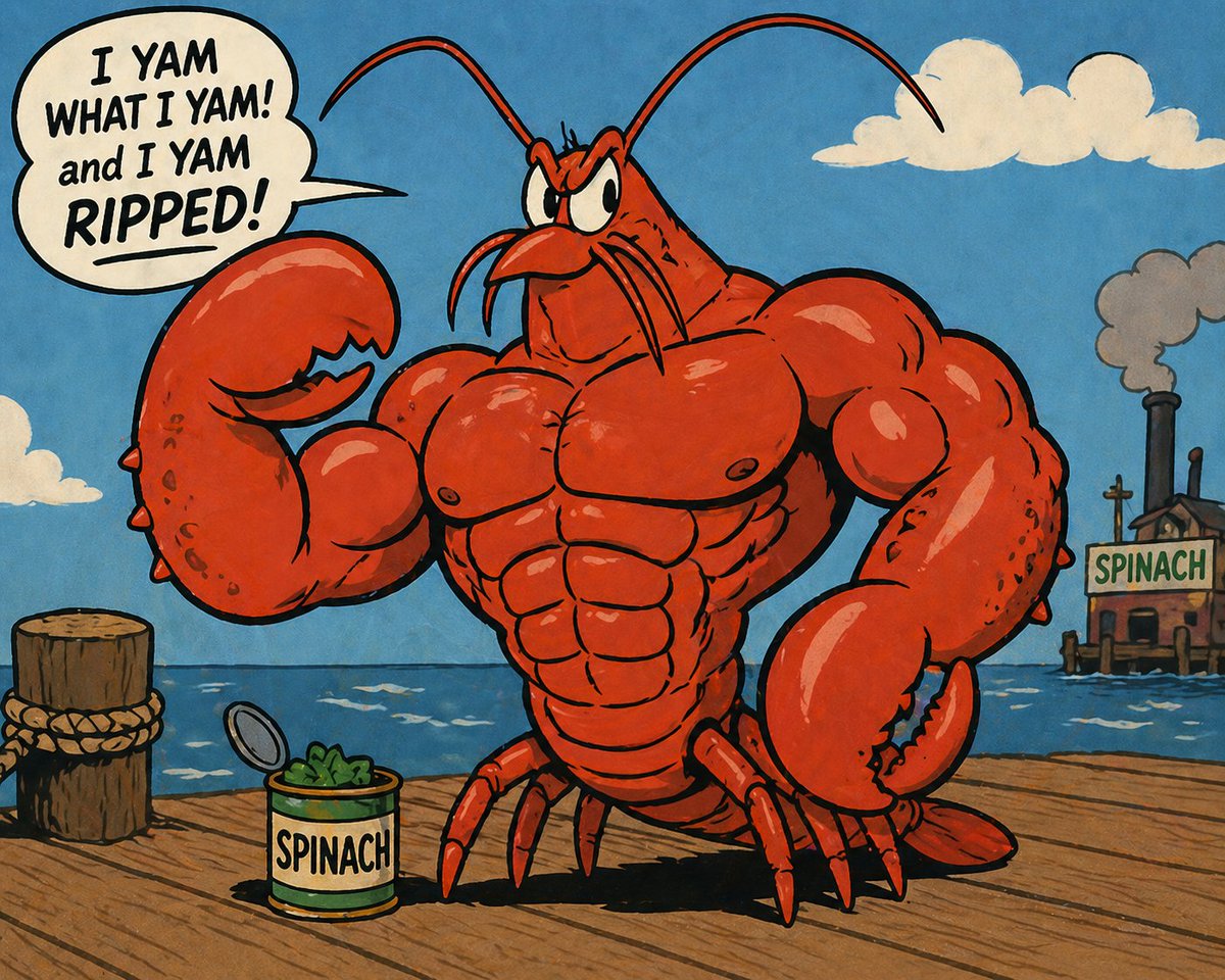 AI Prompt for Cartoon Comic Style Muscle Lobster Illustration