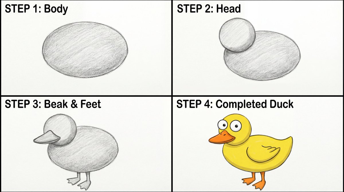 AI Prompt for Cartoon Duck Drawing Guide