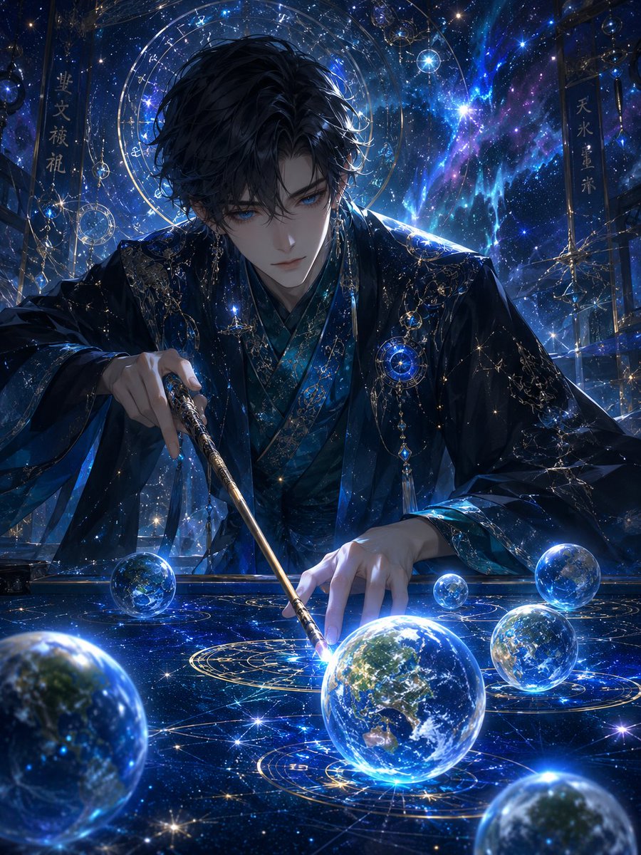 AI Prompt for Celestial Astrology Anime Scene