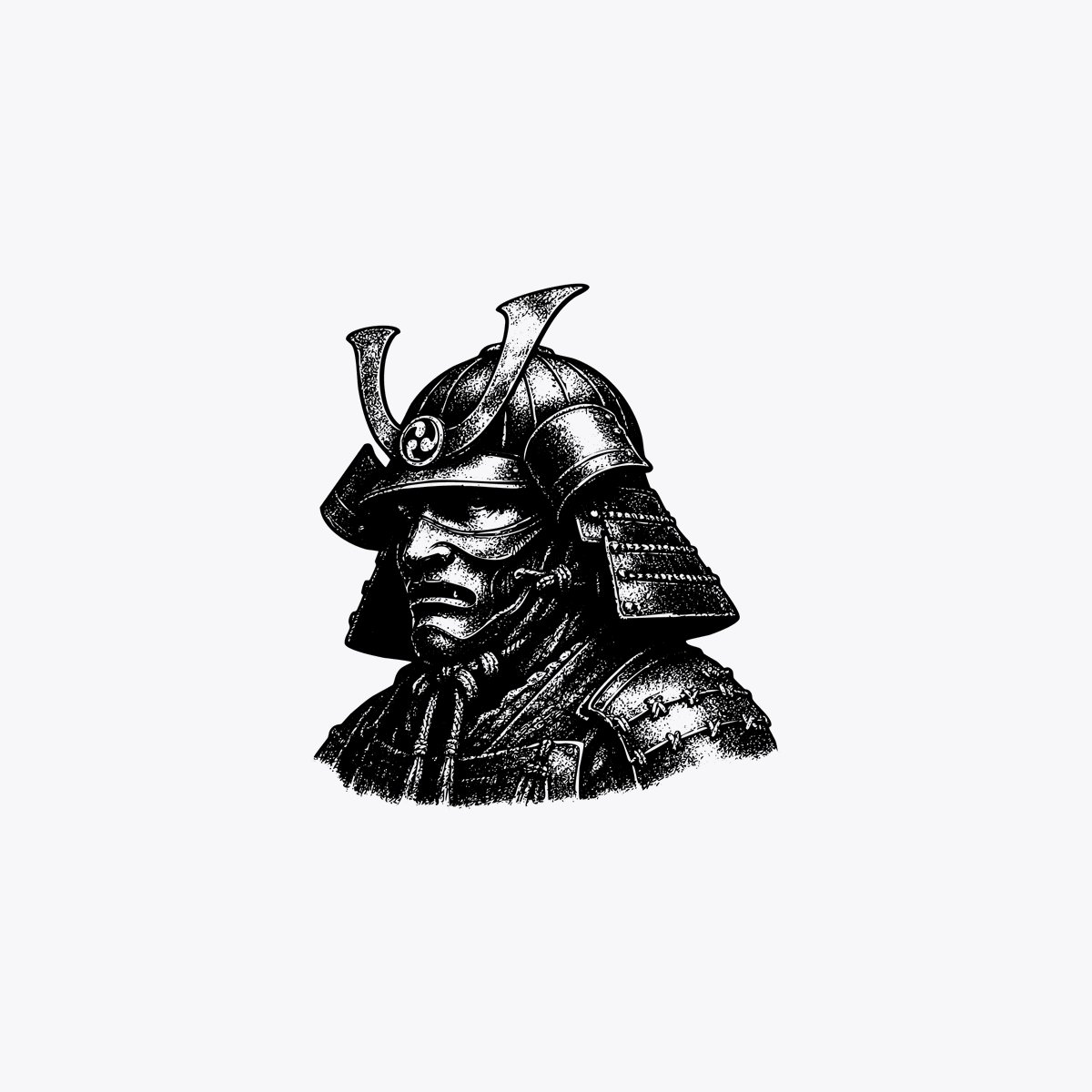 AI Prompt for Censored Samurai Portrait in Minimalist Style