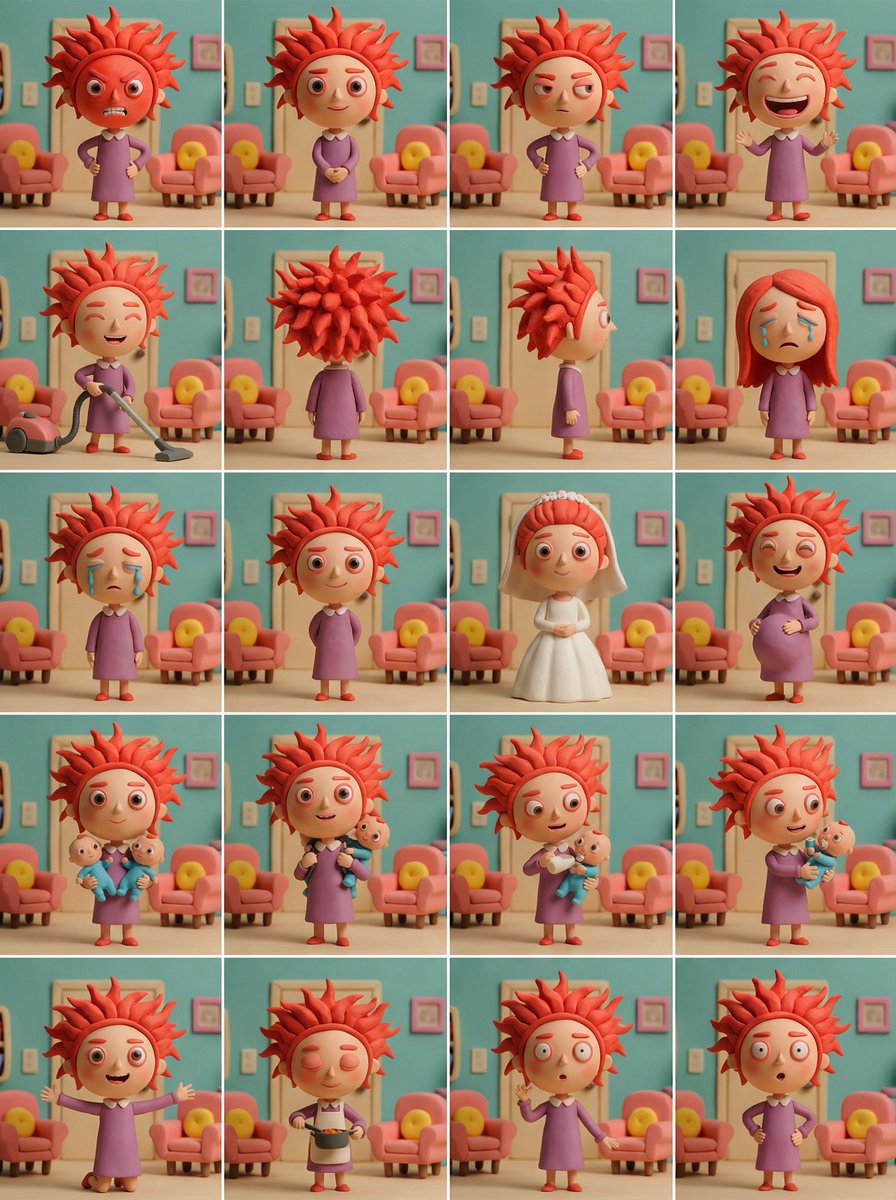 AI Prompt for Character Expression and Pose Variations: 20 Illustration Patterns
