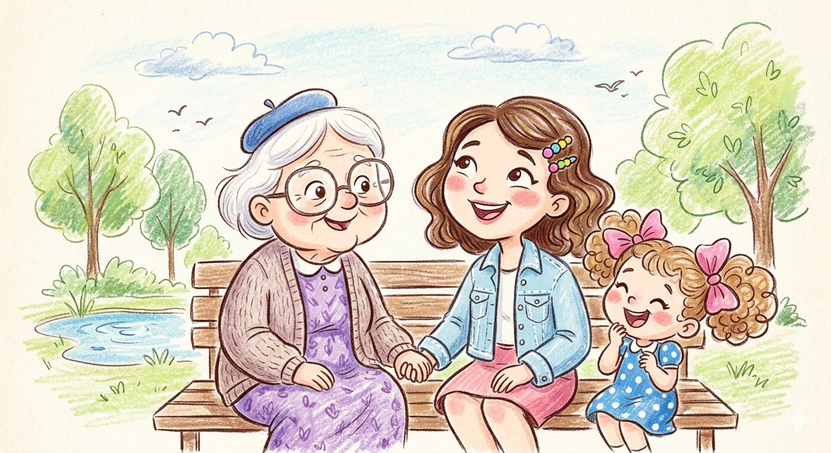 AI Prompt for Charming Family Illustration with Soft Textures and Nostalgic Atmosphere