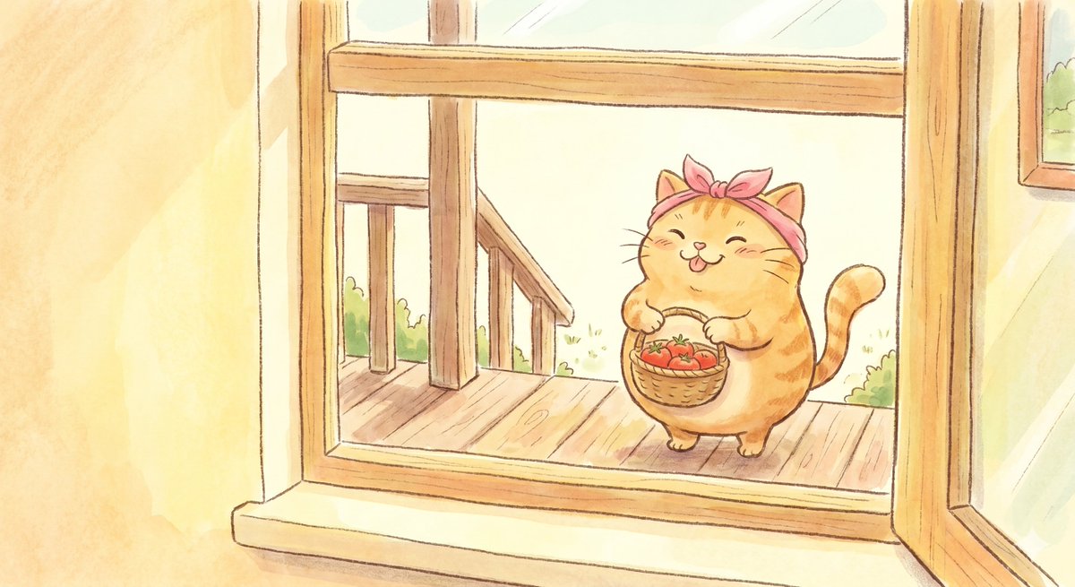 AI Prompt for Charming Orange Cat Illustration - Whimsical Picture Book Style