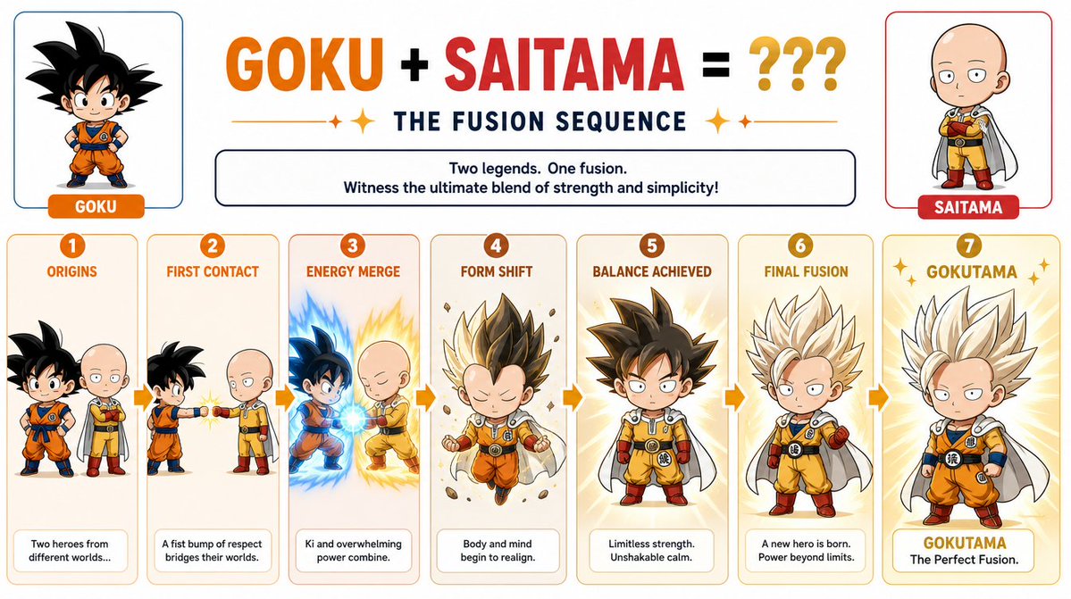 AI Prompt for Chibi Character Fusion Sequence
