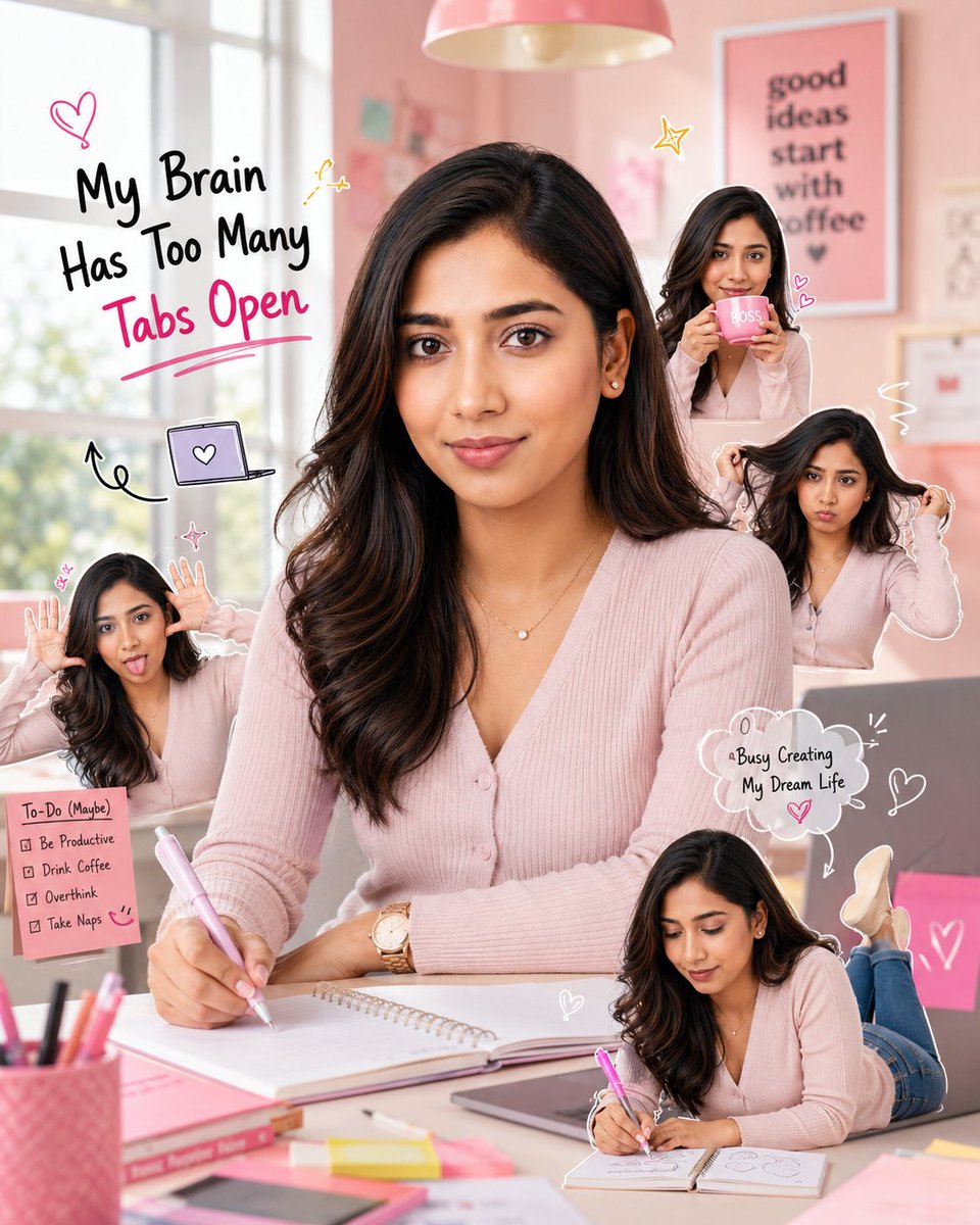 AI Prompt for Chibi Character Portrait in Pink Office Setting