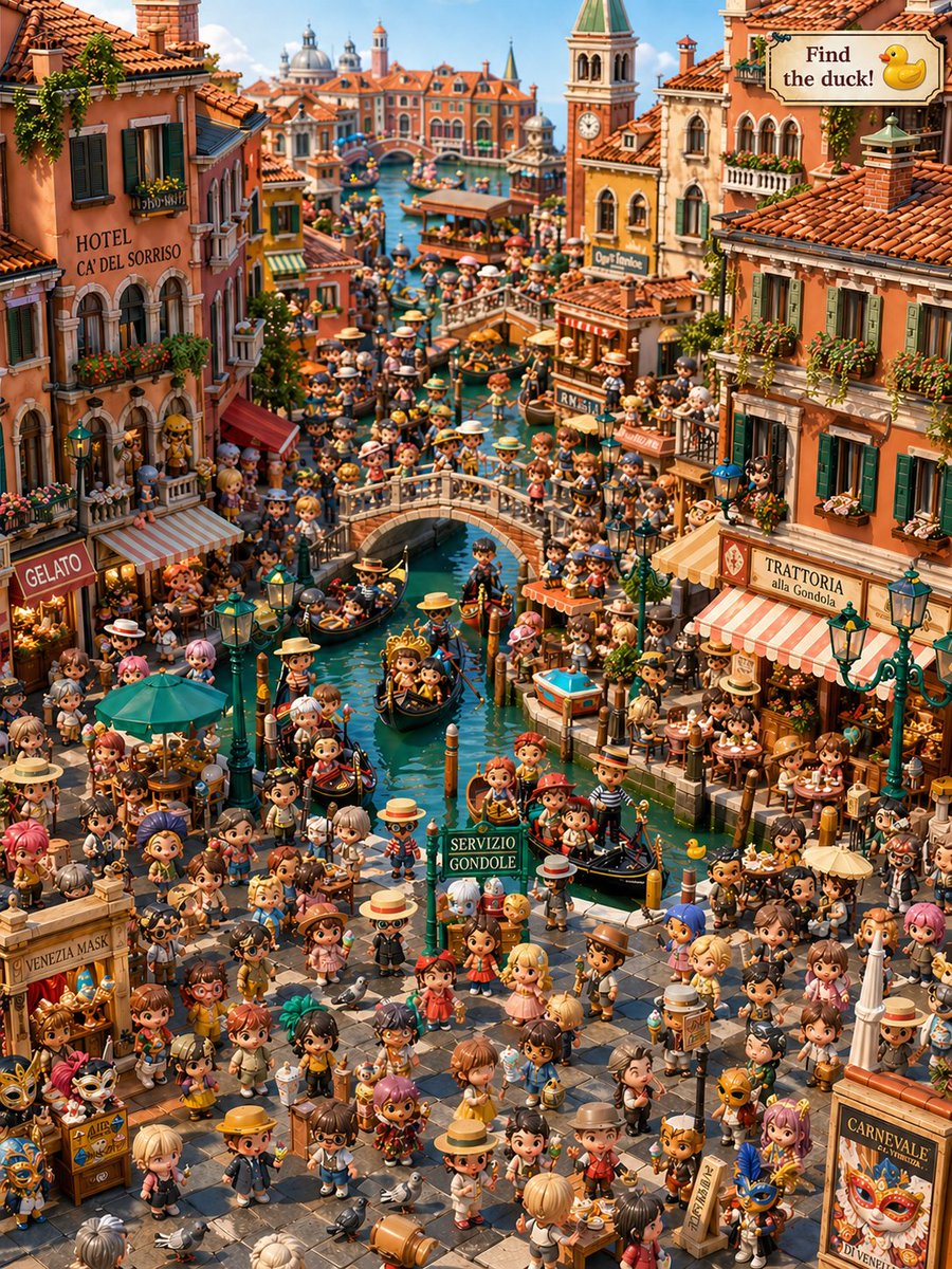 AI Prompt for Chibi Cityscape with Hidden Object Details