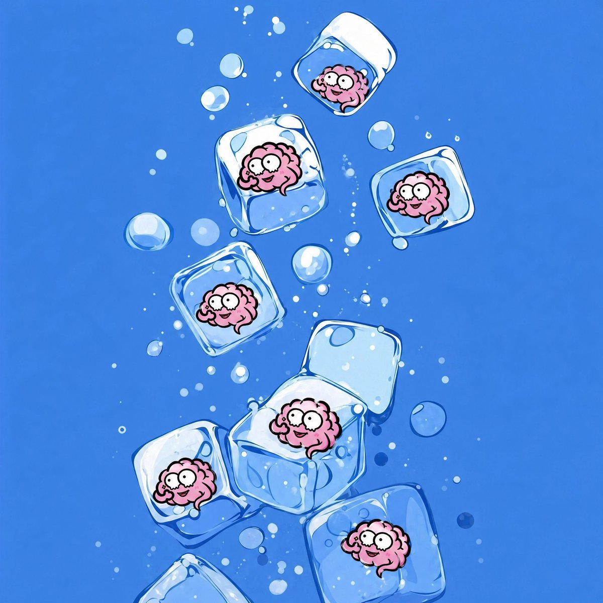 AI Prompt for Chibi-Style Ice Cube Illustration