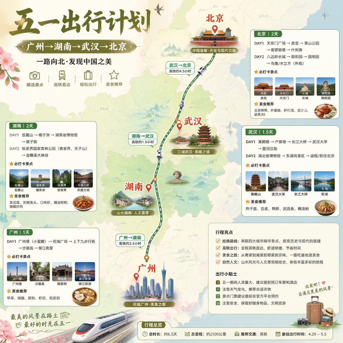 AI Prompt for China May Day Rail Travel Infographic in Social Media Poster Style