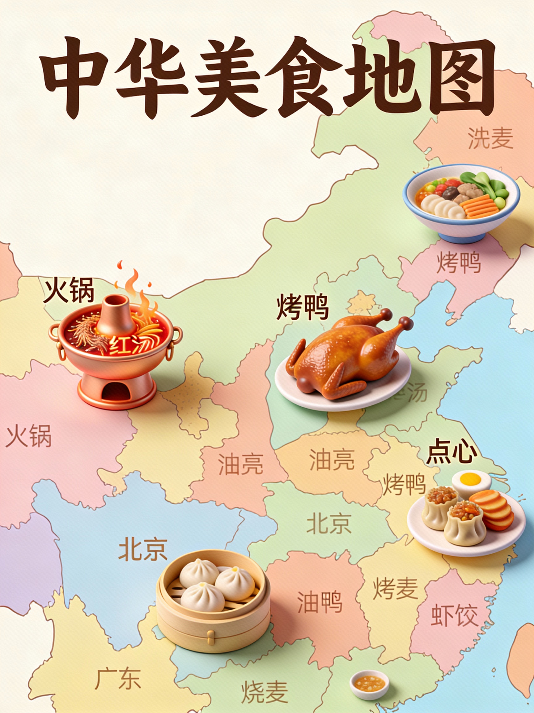 AI Prompt for Chinese Food Map Infographic Poster Design