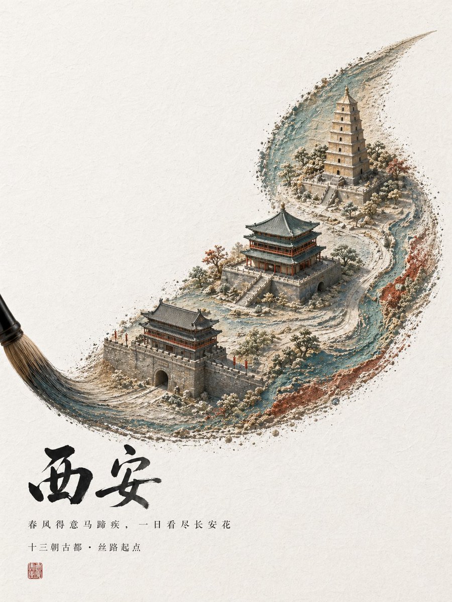 AI Prompt for Chinese-Inspired City Promotional Art