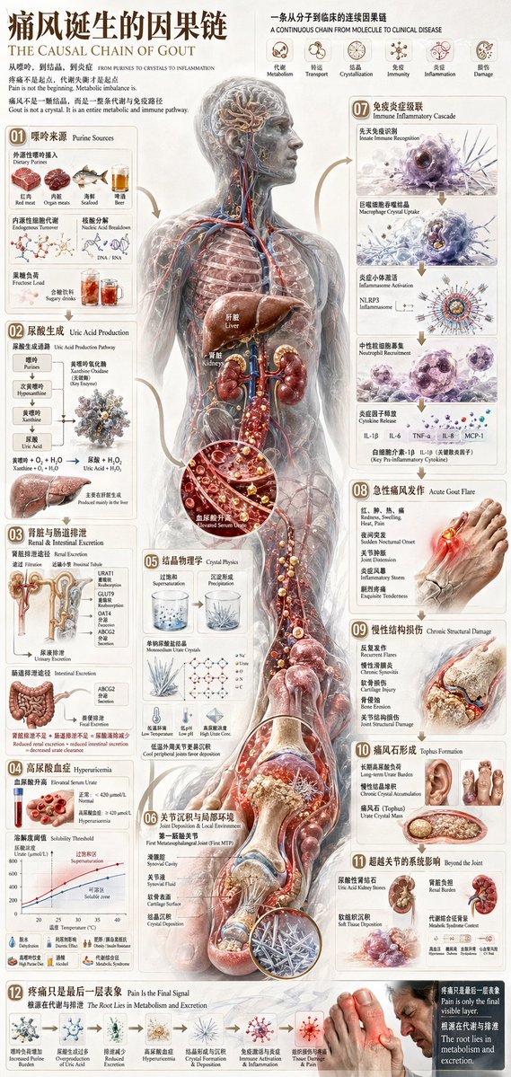 AI Prompt for Chinese Medical Gout Infographic Poster with Educational Value