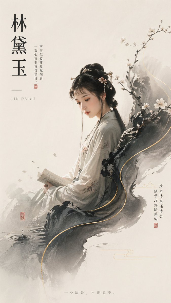 AI Prompt for Chinese-Style Ink Wash Poster with Elegant Typography