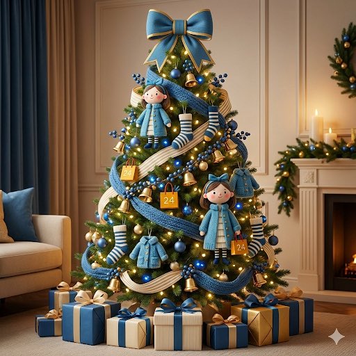 AI Prompt for Christmas Tree Illustrations - AI Generated Holiday Scene