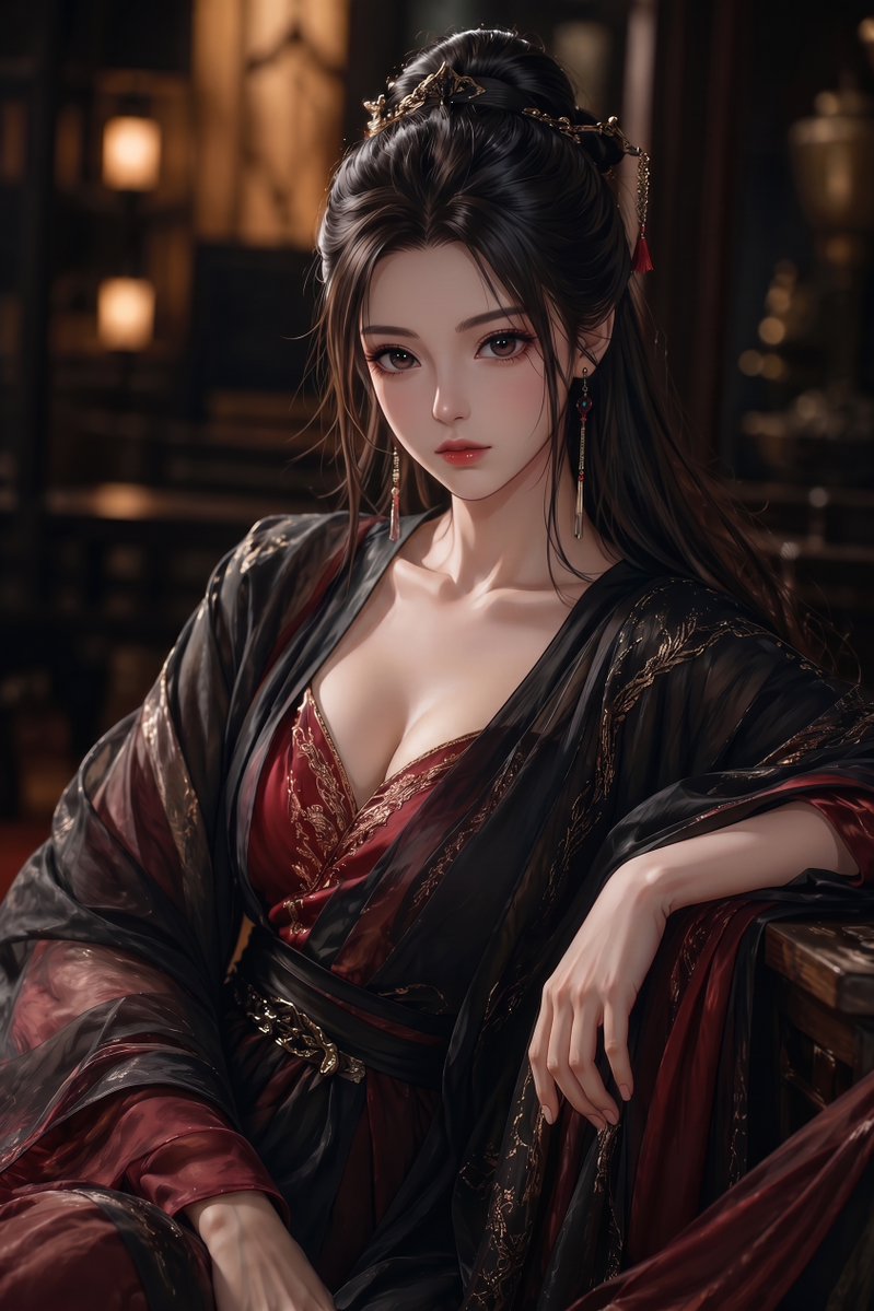 AI Prompt for Cinematic Chinese Noblewoman Portrait with Obfuscated Face
