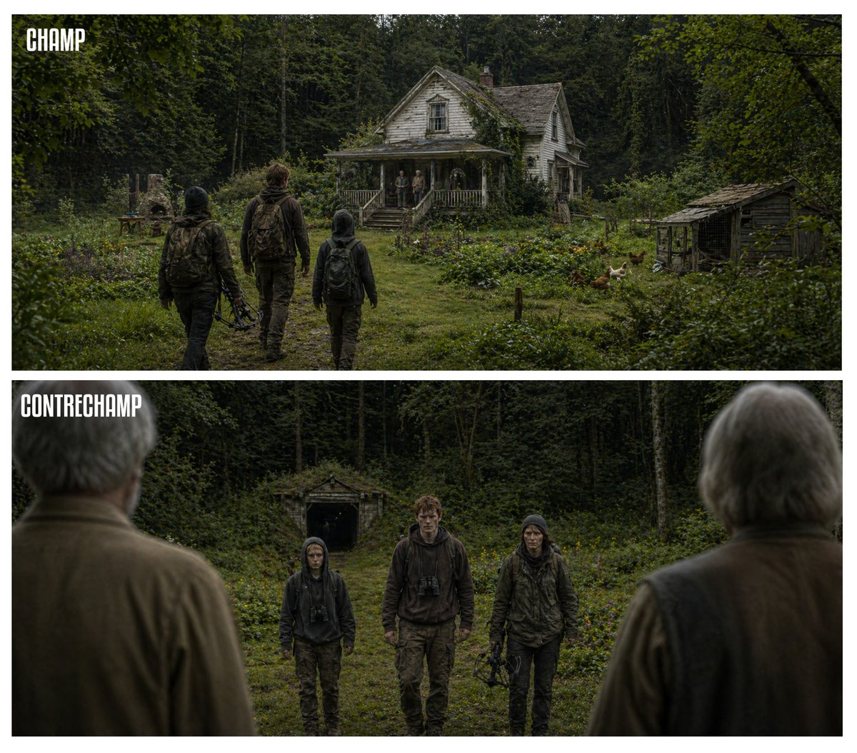 AI Prompt for Cinematic Comic Panel, Survival Drama Still Image