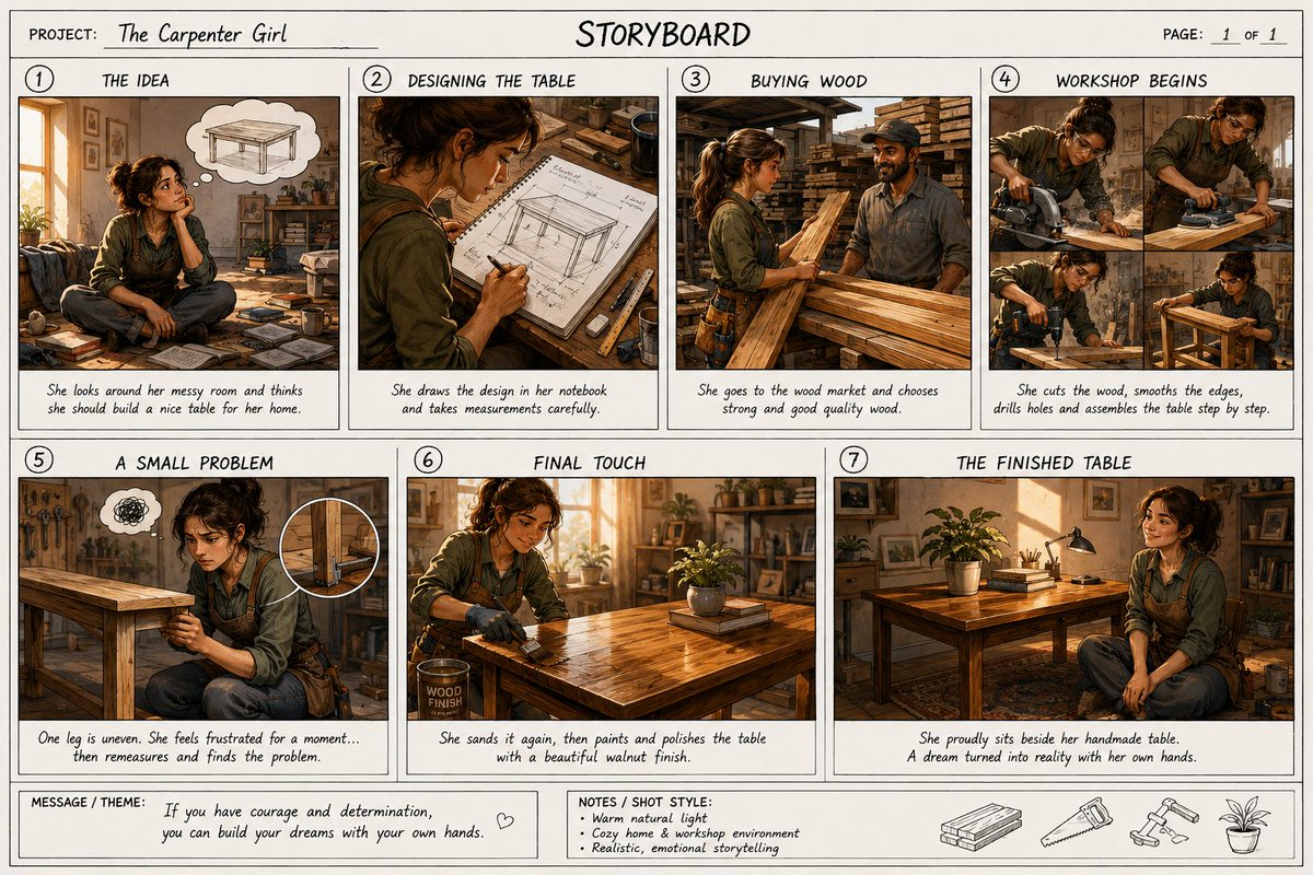 AI Prompt for Cinematic Film Storyboard with Consistent Character Design