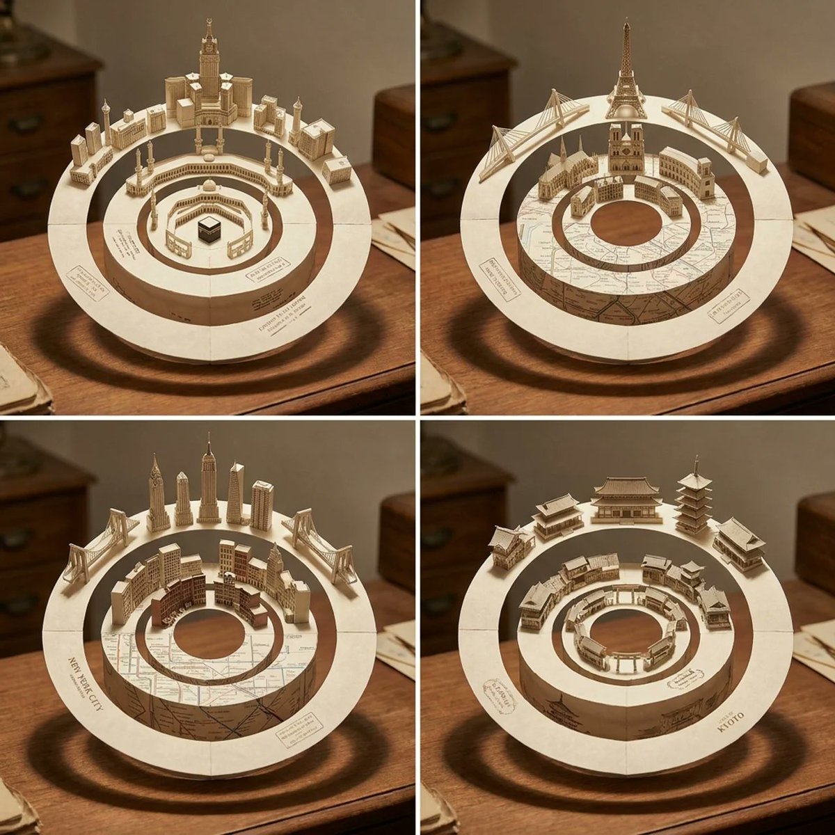 AI Prompt for City Architecture Illustration and Papercraft Art