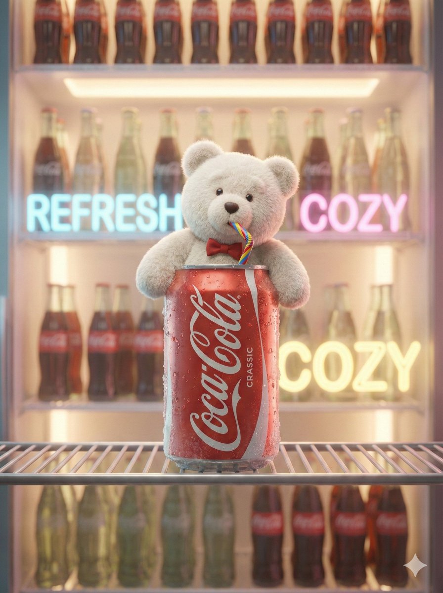 AI Prompt for Coca-Cola Mascot Illustration: Pixar-Style Character in Soda Can