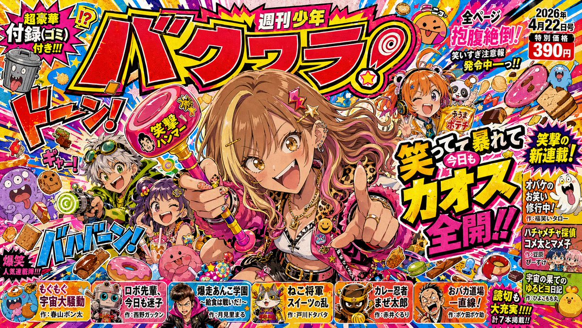 AI Prompt for Colorful Comic Cover Art with Japanese Gyaru Fashion