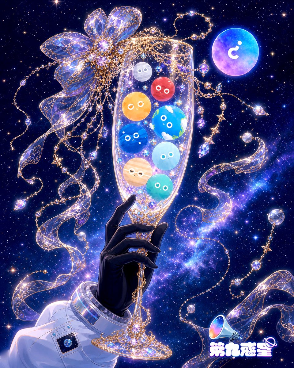 AI Prompt for Cosmic Champagne Fan Art Anime Illustration