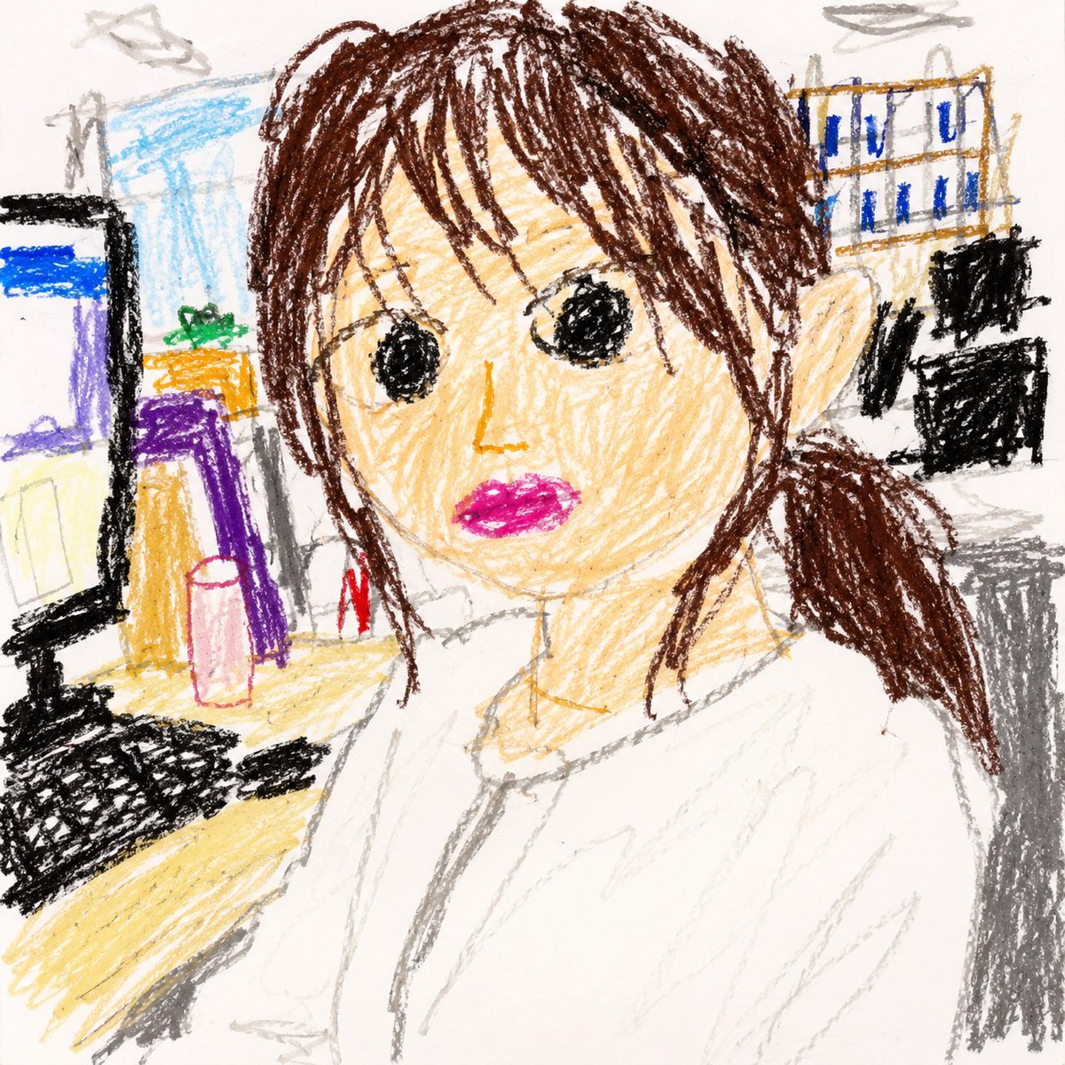 AI Prompt for Crayon-Style Office Selfie Transformations
