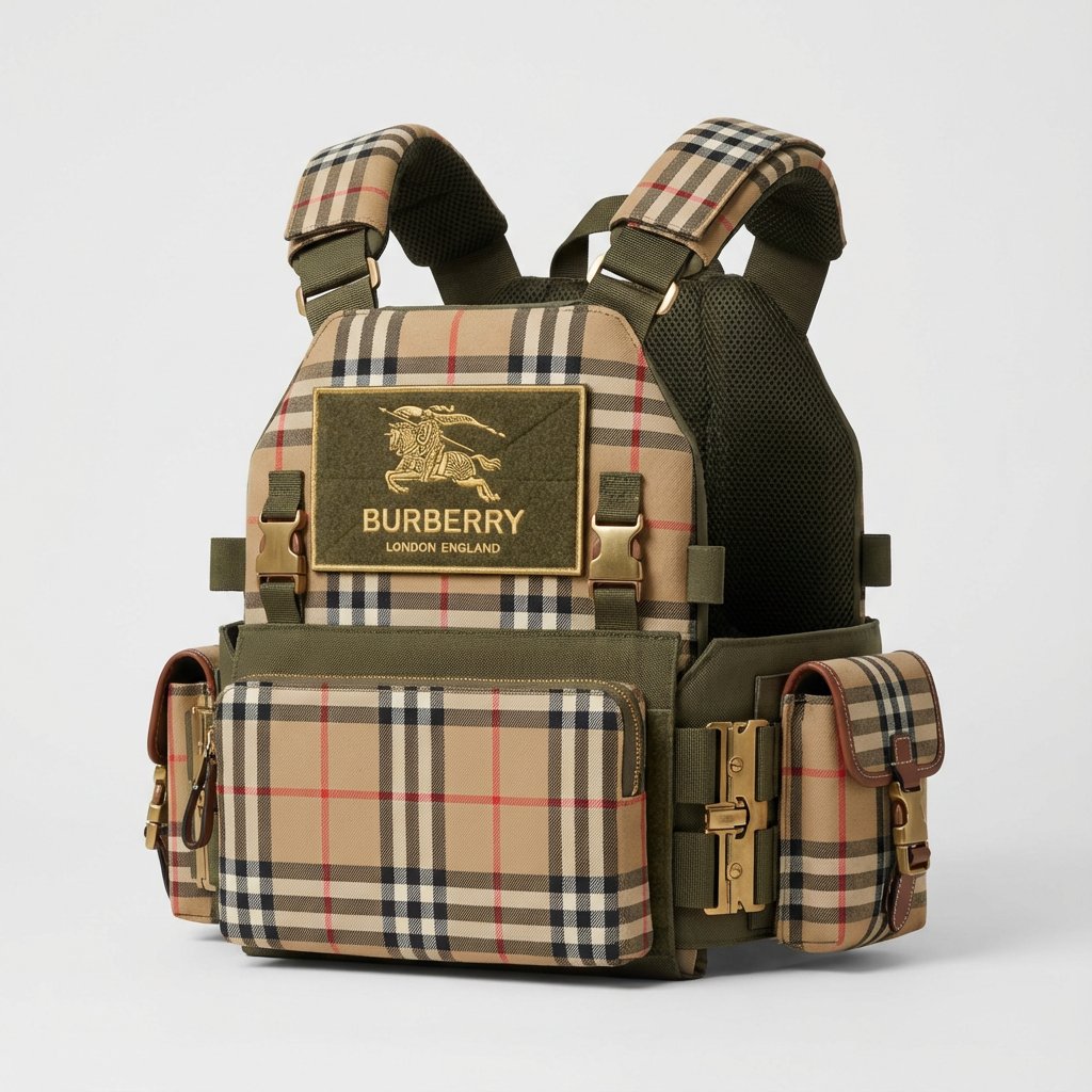 AI Prompt for Creating a Burberry Battle Vest Design with Illustrator Tools