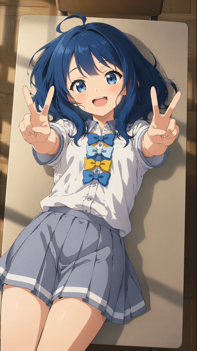 AI Prompt for Creating A Custom Anime Girl Character Portrait Holding a Peace Sign