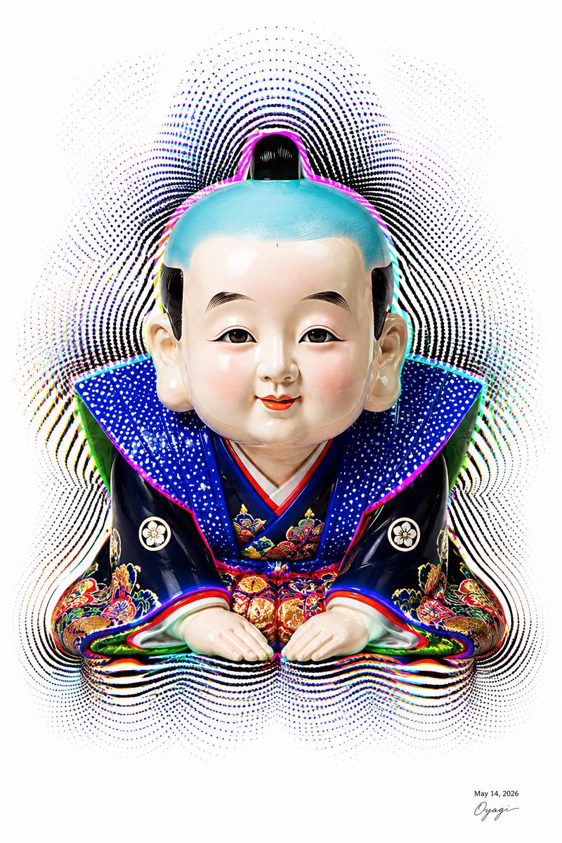 AI Prompt for Creating a Fukusuke Doll with a Censored Face in Halftone Art