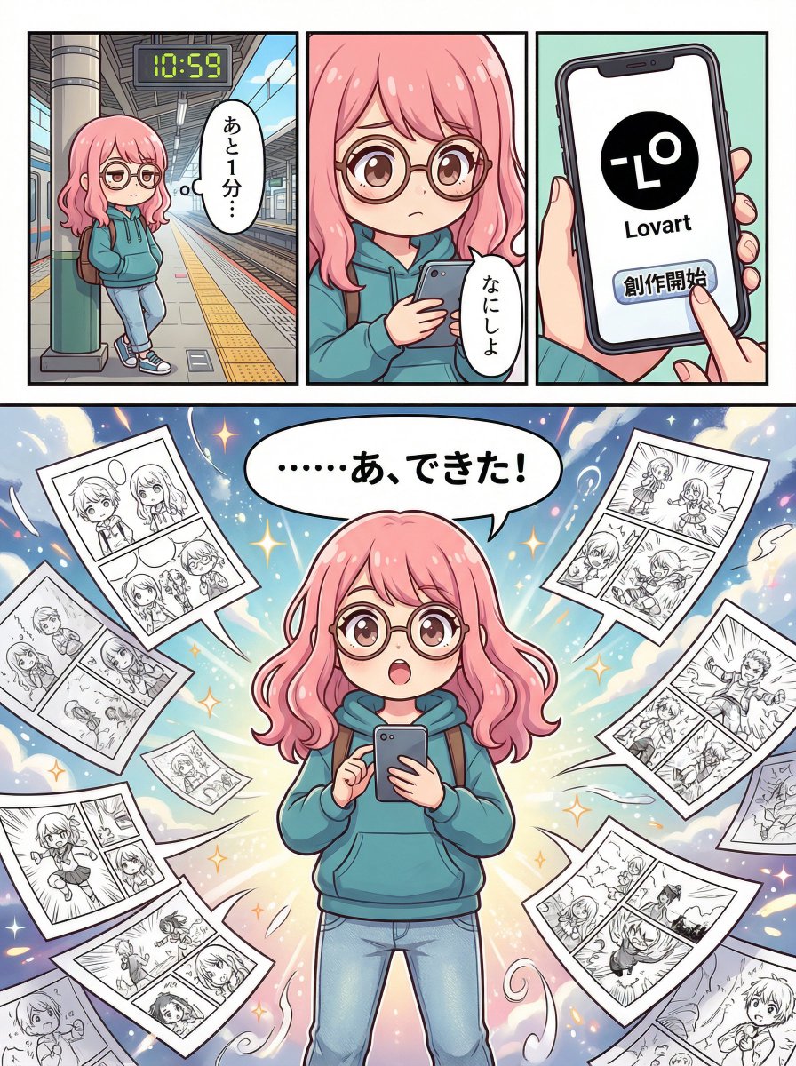 AI Prompt for Creating a Manga Comic Scene with Lovart App