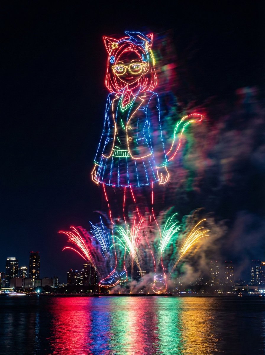 AI Prompt for Creating Animal and Plant Fireworks Art