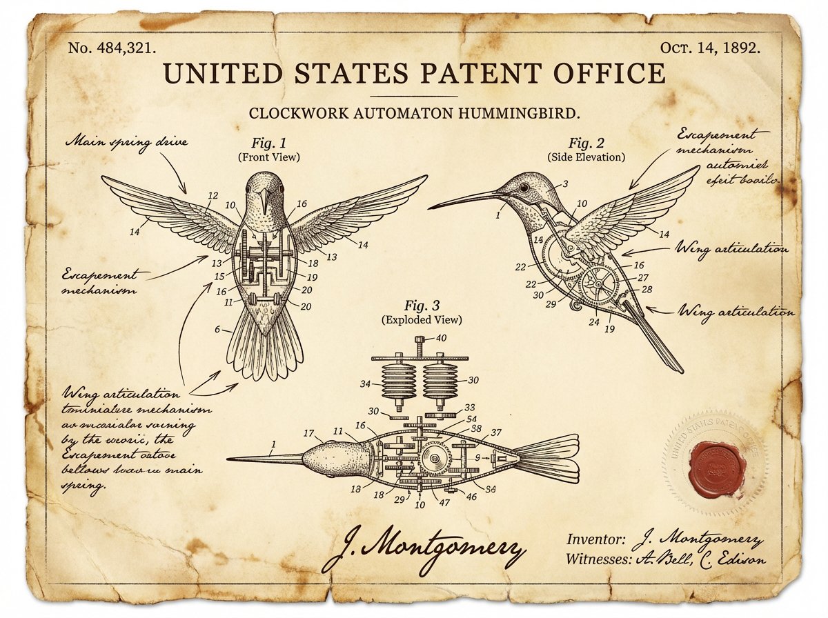 AI Prompt for Creating Vintage Patent Documents with Technical Drawings