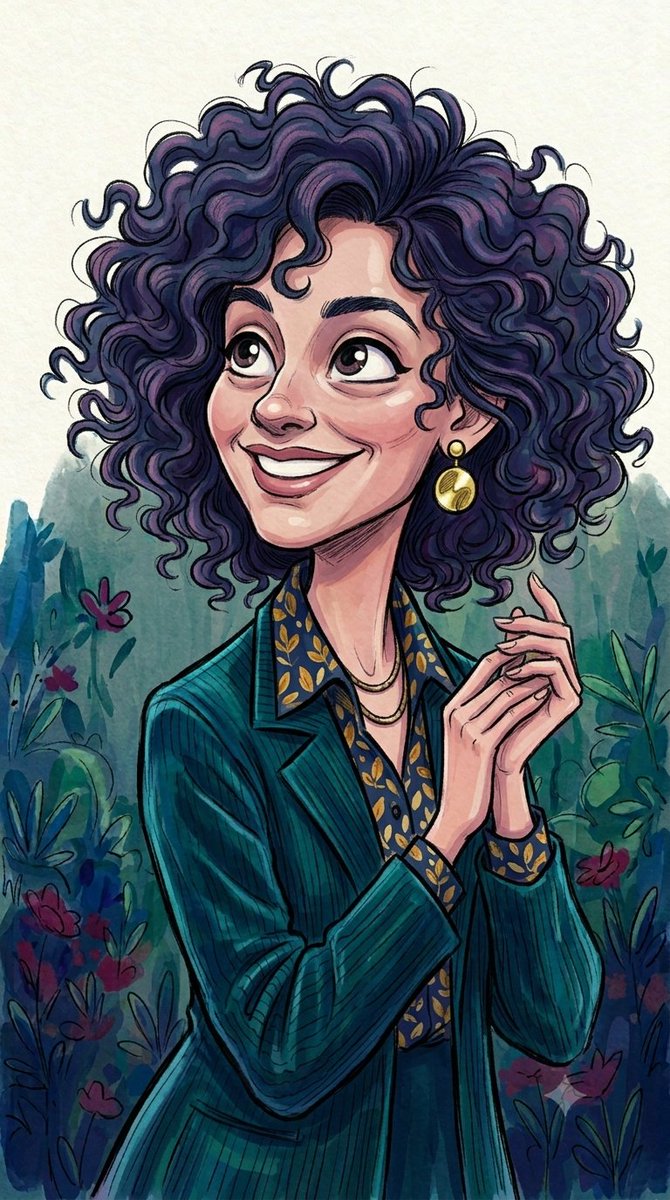 AI Prompt for Curly Hair Watercolor Caricatures