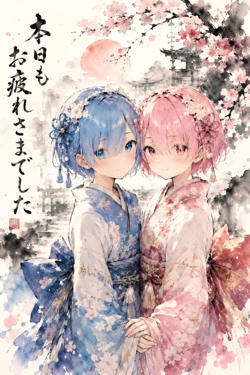 AI Prompt for Custom Cherry Blossom Kimono Anime Watercolor Art