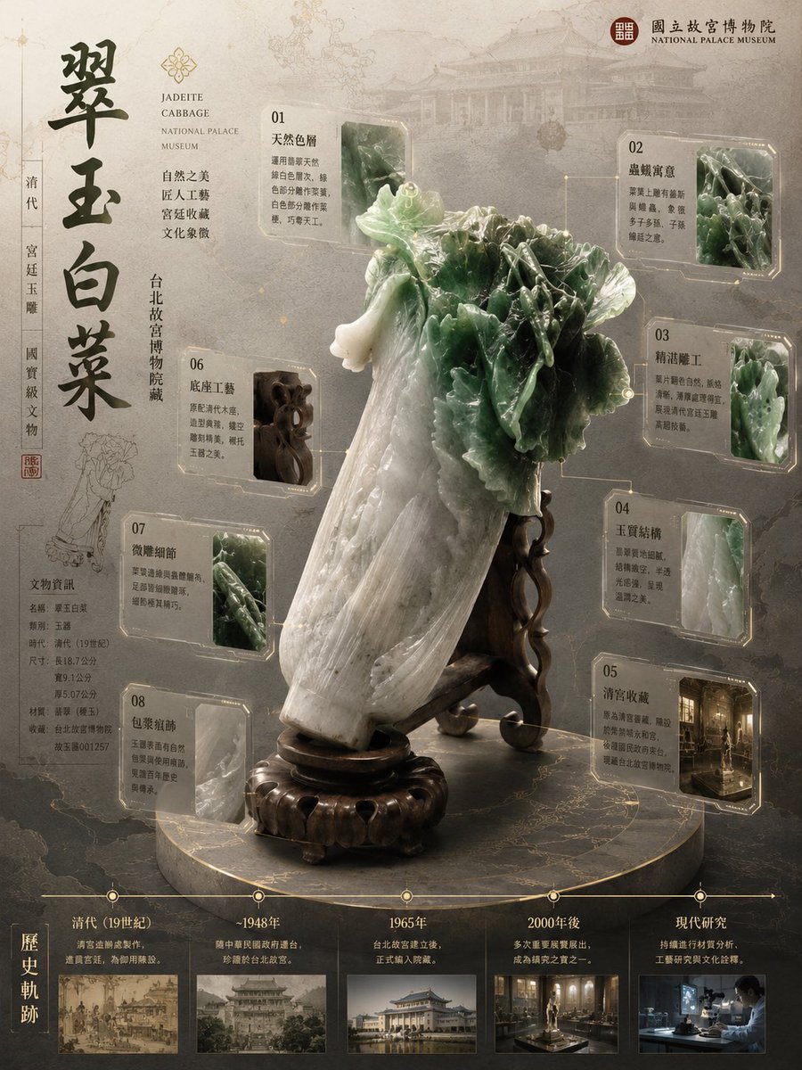 AI Prompt for Custom Exhibition Poster with Jade Artifact and Futuristic UI