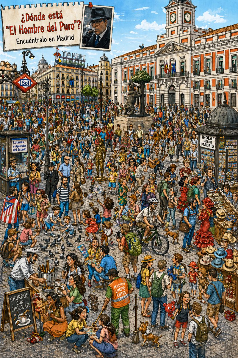 AI Prompt for Custom Illustrated Search-and-Find Posters with Madrid Cityscapes