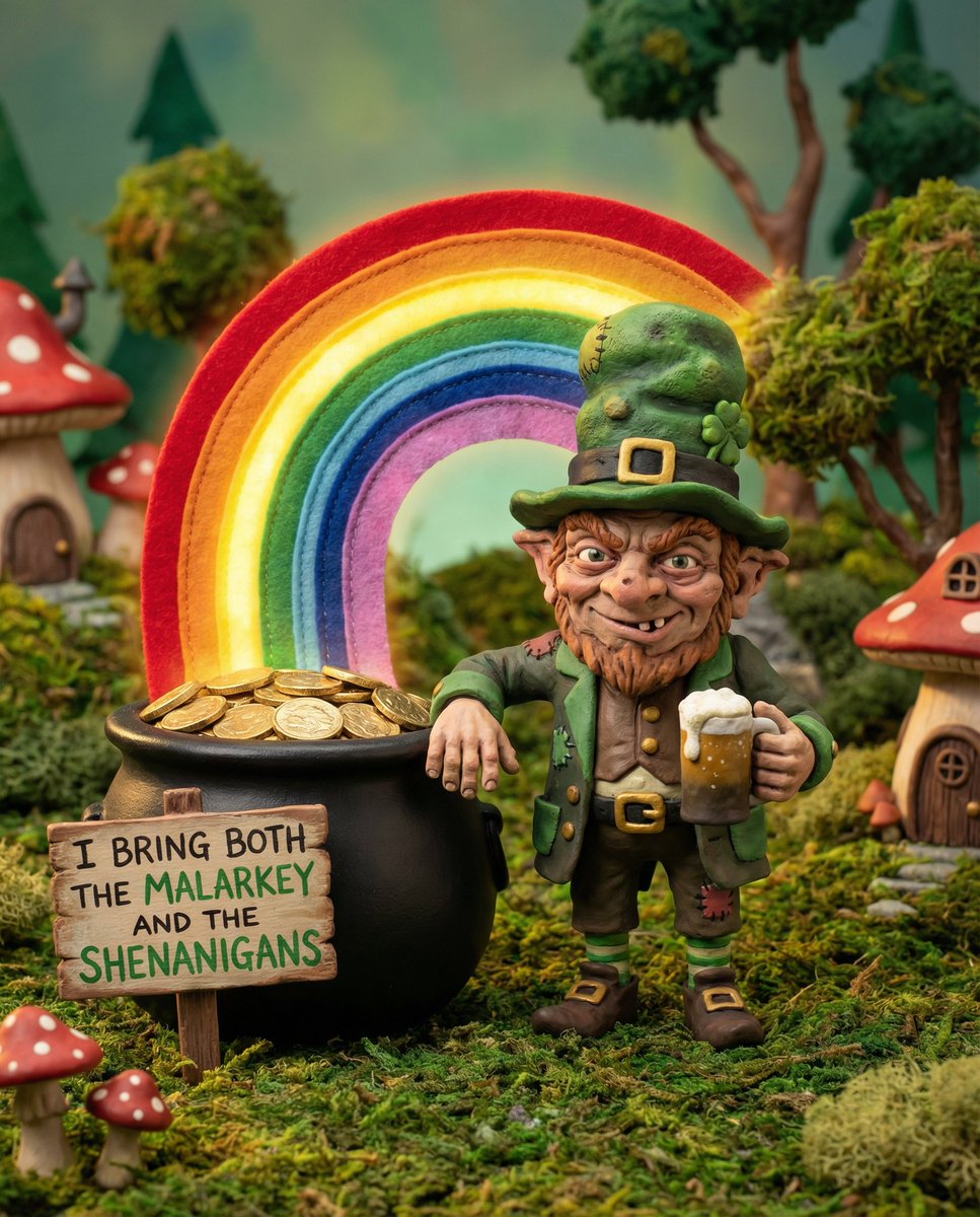 AI Prompt for Custom Illustration: Leprechaun with Beer and Gold