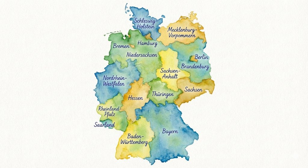AI Prompt for Custom Watercolor Map with Labeled German States