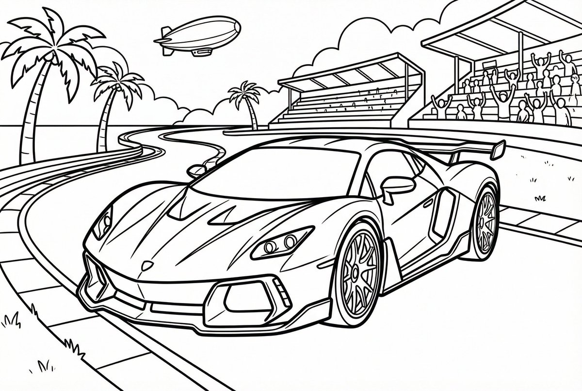 AI Prompt for Customizable Black and White Line Art Coloring Pages