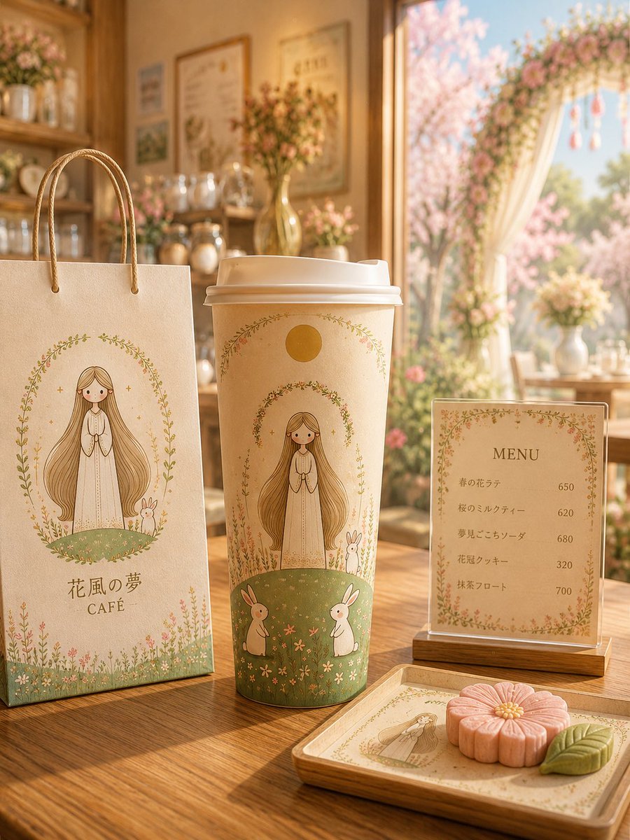 AI Prompt for Customizable Cafe Merchandise Illustration with Mascot