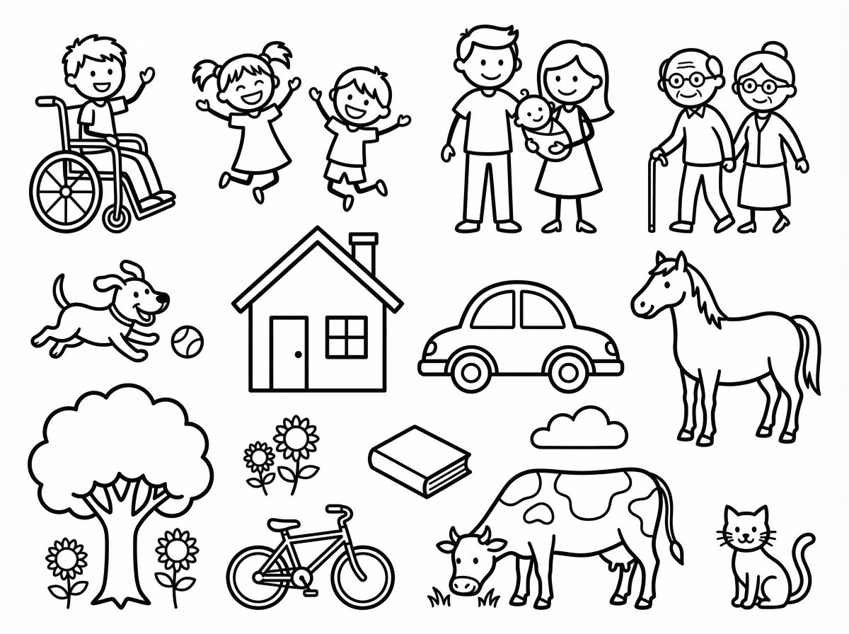 AI Prompt for Customizable Illustration and Coloring Book Art